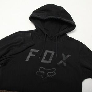 Fox Racing Legacy Moth Hoodie Mens Small Black Pullover Fleece Fox Head Logo